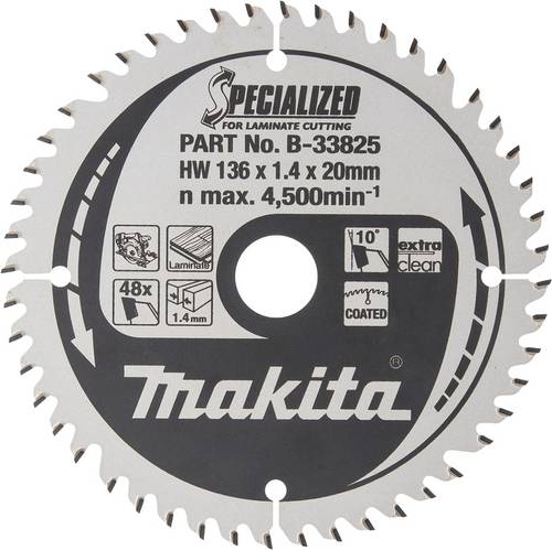 Makita B-33825 Kreissägeblatt 136 x 20 x 1mm Zähneanzahl: 48 1St. von Makita