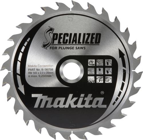 Makita B-56758 Kreissägeblatt 165 x 20mm Zähneanzahl: 28 1St. von Makita