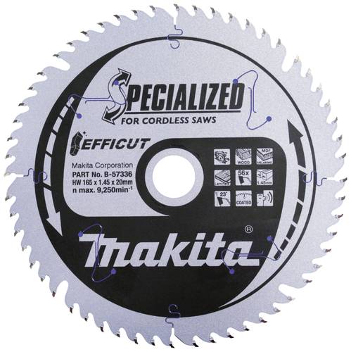 Makita B-57336 Kreissägeblatt 165 x 20 x 1.45mm Zähneanzahl: 56 1St. von Makita