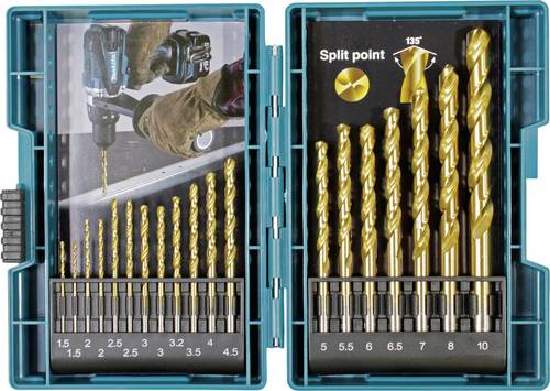 Makita B-67795 Metall-Spiralbohrer-Set 1.5 mm, 2.0 mm, 2.5 mm, 3.0 mm, 3.2 mm, 3.5 mm, 4.0 mm, 4.5 m von Makita