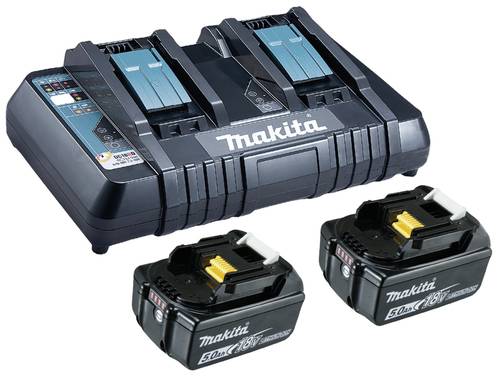 Makita BL 1850B + DC18RD 199482-2 Werkzeug-Akku und Ladegerät 18V 5Ah Li-Ion von Makita