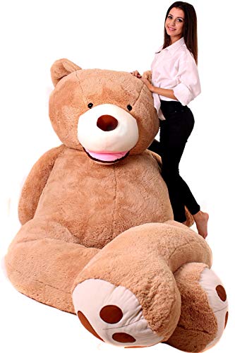 MKS XXL Teddybär mit Waschbarem Bezug | 340 cm Kuschelbär | Riesen Teddy mit strapazierfähigem Reißverschluss | Großer Teddybär mit plüschigem Polyester | Hypoallergenes Kuscheln mit XXL Kuscheltier von MAKOSAS