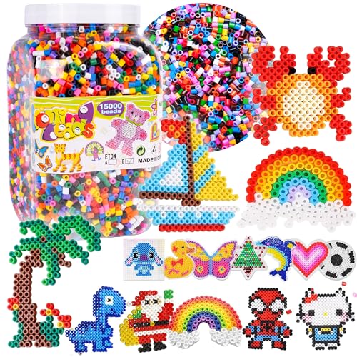 MalPlay Bügelperlen Kreative Bügel Perlen 15000 pcs Iron Beads Steckperlen kreatives Spielzeug DIY ab 6 Jahren Geschenk von MalPlay