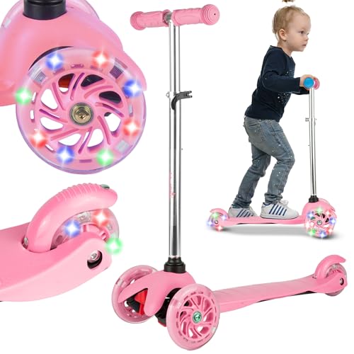 MalPlay Cityroller Kinder Dreirad Scooter Leuchtende LED-Räder höhenverstellbar ab 3 Jahren Rosa Aluminium MalPlay Cityroller Kinder Dreirad Scooter Leuchtende LED-Räder höhenverstellbar ab 3 Jahren Rosa Aluminium von MalPlay