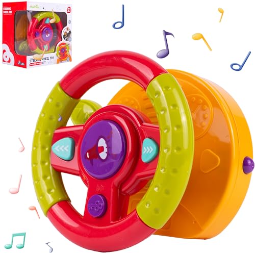 MalPlay Interaktives Lernlenkrad mit Licht und Toneffekte Babyspielzeug für Autofahrt Motorik ab 1 Jahren von MalPlay
