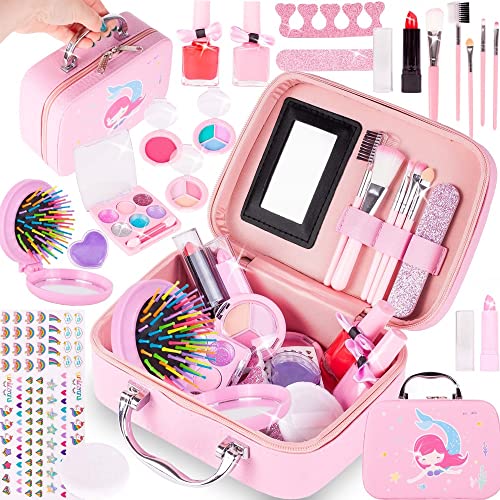 MalPlay Kinderschminke Make UP Kosmetikset für Mädchen|abwaschbar & sicher| Kosmetiktasche+ Zubehör von MalPlay