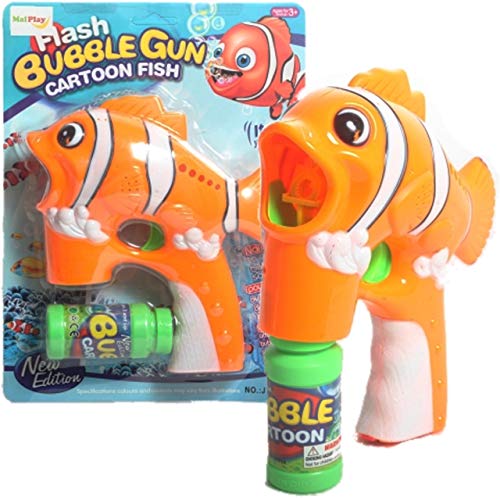 MalPlay Seifenblasenpistole Blasenmaschine | Seifenblasenmaschine drinnen und Draußen | Pistole Bubble Gun | 150ml | Seifenblasen für Babys ab 3 Jahren von MalPlay