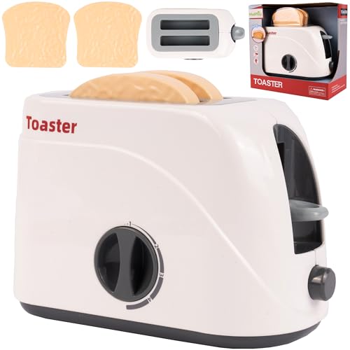 MalPlay Toaster Spielzeug mit Pop-Up-Toasts, Rollenspiel Haushaltgerätespielzeug, 2 Toasts im Set, Kinder ab 3 Jahre von MalPlay