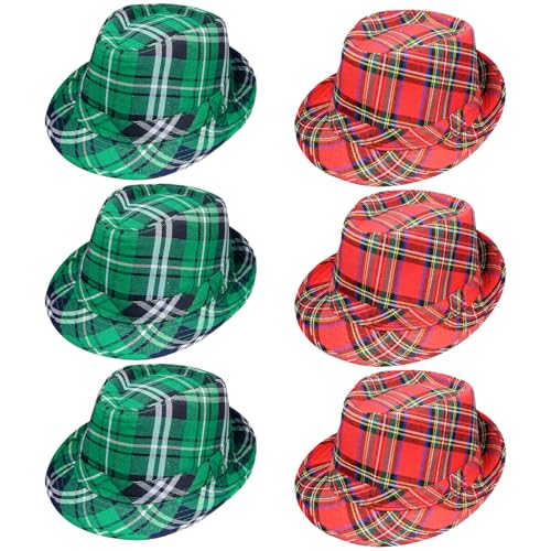 Malloom St. Patrick's Day Fedora-Hut, Koboldhut, St. Patrick's Day, Kostüm-Zubehör für Männer und Frauen, 6 Stück (frischer Stil) von Malloom