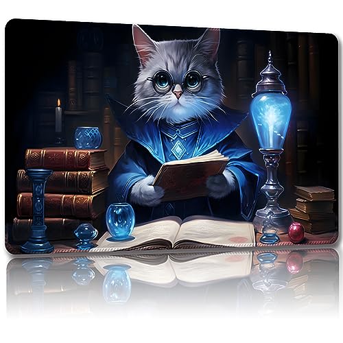 Malqiqi Spielmatte für MTG, mit kostenlosen Aufbewahrungstaschen, Spielmatte, 61 x 35,6 cm, TCG und Brettspielmatte für Karten, Mauspad, Schreibtischmatten (Cat 6-Regular) von Malqiqi