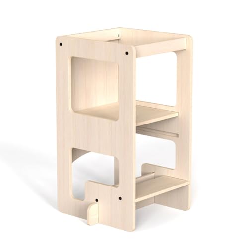 Mamatoyz 07FLNAT Montessorianischer Turm, umwandelbar in Tisch mit Tafel, Lernspielzeug aus Holz für Kinder, 80 x 44,5 x 40 cm von Mamatoyz