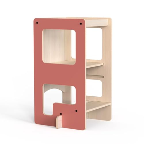 Mamatoyz - 07FLPE - Montessorianischer Turm zum Kindertisch umbaubar - 2in1 Lernturm inklusive schwarzer Tafel für Kinder - aus Birkenholz von Mamatoyz