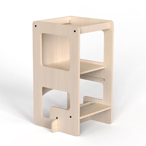 Mamatoyz 07FLPE Montessorianischer Lernturm, umwandelbar in einen Tisch mit Tafel, 2 in 1 aus Birkenholz von Mamatoyz