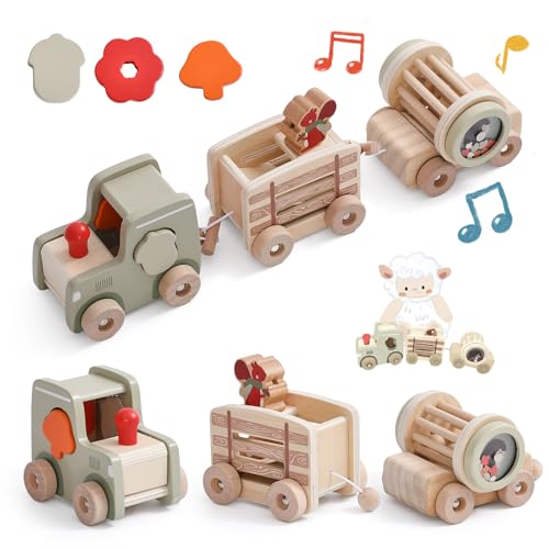 Mamimami Home Kombinierter Zug Holz Montessori-Spielzeug für Kinder Holzeisenbahn-Spielzeugset Mit Klötzen und Rasseln Geeignet für 1 Jahr alte Jungen Mädchen Mamimami Home Kombinierter Zug Holz Montessori-Spielzeug für Kinder Holzeisenbahn-Spielzeugset Mit Klötzen und Rasseln Geeignet für 1 Jahr alte Jungen Mädchen von Mamimami Home