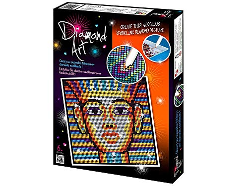 MAMMUT 8181612 - Diamond Art Bastelset, Tutanchamun, Komplettset mit Styropor-Unterlage, Bildvorlage, Strass-Steinchen, Stift und weiterem Zubehör, Kreativset für Kinder ab 8 Jahre von Mammut Spiel & Geschenk