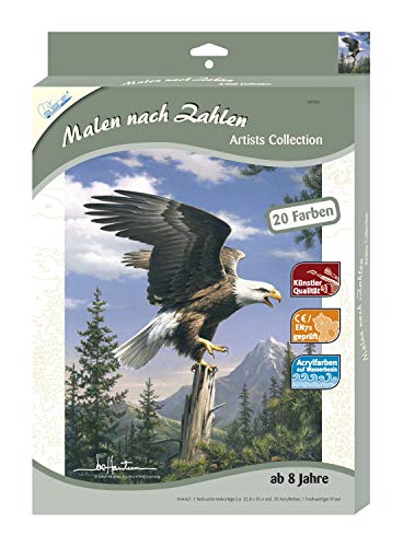 Mammut 107003 - Malen nach Zahlen Artists Collection - Adler, ca. 22,8 x 30,4 cm von Mammut Spiel & Geschenk