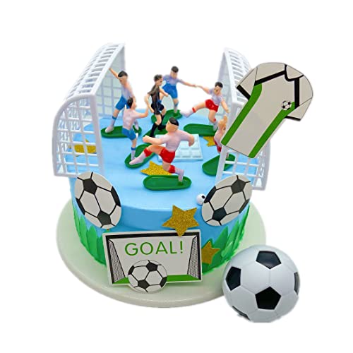 14 Stück Fußball Kuchen Topper Fußball Spieler Fußball Kuchen Dekorationen Fußball Kuchen Topper für Fußball Party Thema Dekorationen Männer Junge Geburtstag Cupcake Topper von Mangdunt