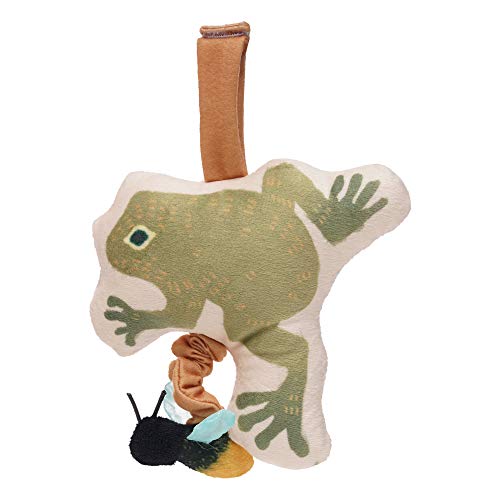Manhattan Toy 160720 Firefly Frog Baby-Reisespielzeug mit Glockenspiel, Wackelzug, Crinkle-Stoff und Verstellbarer Stoffschlaufe für Tragehilfen und Kinderbetten, Mehrfarbig von Manhattan Toy