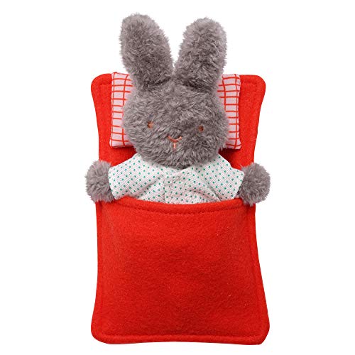 Manhattan Toy Little Nook Berry Bunny Stofftier mit Abnehmbarer Kleidung, Schlafsack und Aufbewahrungsbox von Manhattan Toy