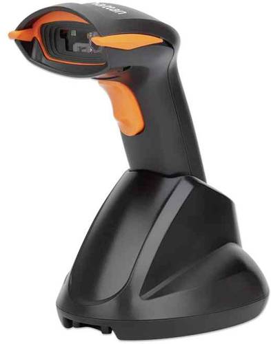 Manhattan Wireless 2D 2D Wireless Barcode-Scanner Funk 1D, 2D CCD Schwarz, Orange Hand-Scanner inkl. von Manhattan