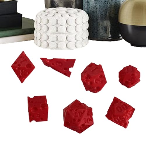 Cool Dice - 7-teilige Käse-Roll-Würfel - 3D-gedrucktes interaktives Requisit für Rollenspiel Mathe Lernen Unterricht Entscheidungsfindung Reise Party Klassenraum Familiennacht Cool Dice - 7-teilige Käse-Roll-Würfel - 3D-gedrucktes interaktives Requisit für Rollenspiel Mathe Lernen Unterricht Entscheidungsfindung Reise Party Klassenraum Familiennacht von Manolyee