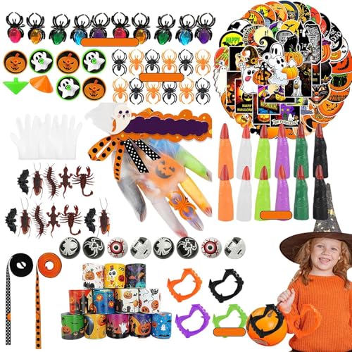 Manolyee Halloween-Geschenktütenfüller – Silikon-Halloween-Spielzeug, Goody Bag Filler, Kinder-Halloween-Spielzeug, vielseitig, gruselige Halloween-Leckerli-Preise für Halloween, Geburtstag von Manolyee