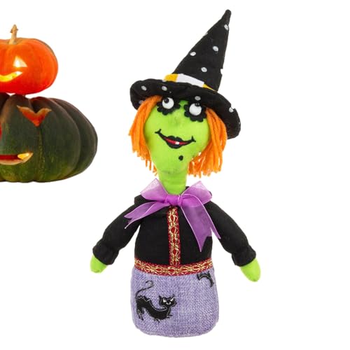 Manolyee Kürbishexe Plüschtier,Halloween Hexenpuppen,Gefüllte Plüschtiere, Festliche Halloween-Dekoration | Bezaubernde Desktop-Ornamente, Kuschelspielzeug für Halloween-Kinder und Erwachsene von Manolyee