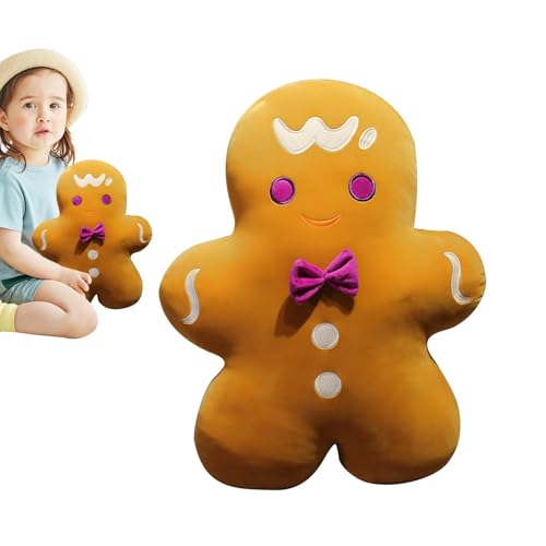 Manolyee Lebkuchen-Gingy-Plüschspielzeug, Lebkuchenmann-Weihnachtsplüschtier,Plüschpuppe Stofftiere Entzückendes Design - Weicher und bequemer Lebkuchenmann für Familie, Freunde, Kollegen von Manolyee