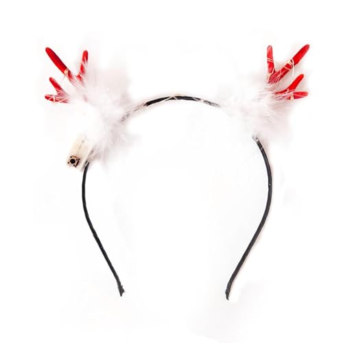 Manolyee Leuchtendes Weihnachtsstirnband, süße Weihnachtsstirnbänder - Weihnachts-LED-Haarreifen, leuchtende Geweih-Haarbänder - Weihnachts-Hirschhorn-Haarband, wiederverwendbar, für Kinder und von Manolyee