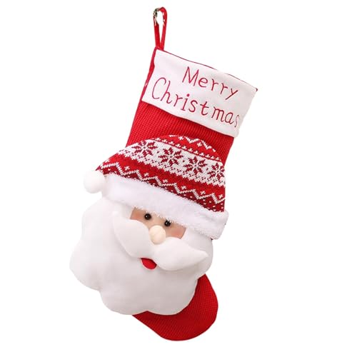 Manolyee Socken für Weihnachtsdekorationen,Familien-Weihnachtsstrümpfe - Große gestrickte Strümpfe Bonbontüten - Elastischer Christbaumschmuck, wiederverwendbarer Weihnachts-Leckerli-Beutel für die von Manolyee