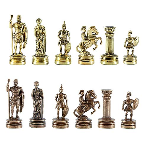 Manopoulos Greek Roman Army Small Chess Set - Brass&Copper - Without Chess Board von Manopoulos