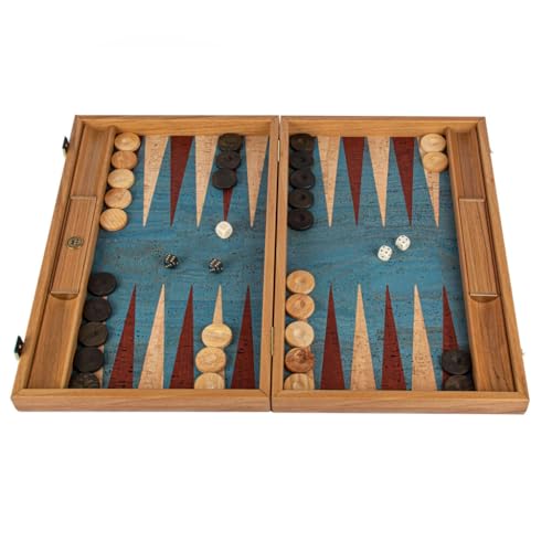 Manopoulos Turquoise Cork 19 inch Backgammon Set von Manopoulos