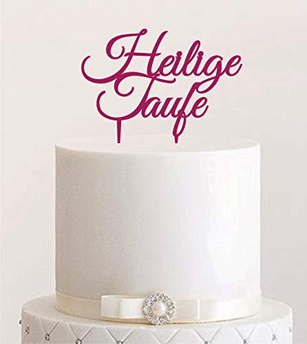 Cake Topper Acryl/Holz heilige Taufe, Topper, Caketopper, Einstecker, Stecker, Torte, Kuchen, Tortenstecker (Beere) Art.Nr. 5260 von Manschin-Laserdesign