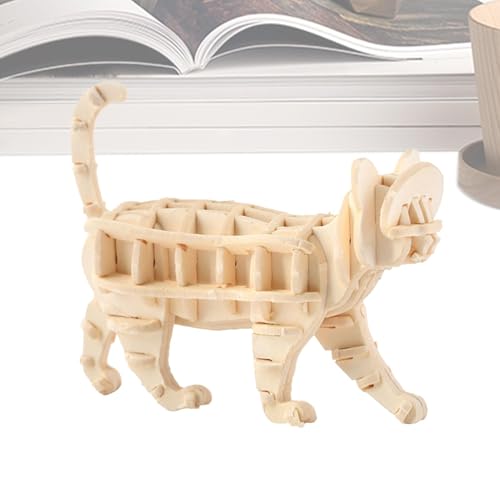 Maodom 3D-Cartoon-Puzzle, 3D-Skulptur-Puzzle | Modellbau-Puzzle „Walking Cat“ - Kreative Gehirn-Teaser-Katzen-Rätsel, pädagogische Papier-Bastel-Katzenstatue, interaktiv für Urlaubsdekoration von Maodom