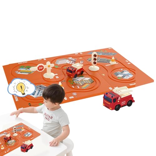 Maodom Auto-Strecken-Puzzle für Kinder, Rennwagen-Strecken-Puzzle | Spielzeugauto-Puzzlebrett - Kreativer Zusammenbau von Elektroauto-Schienenspielzeug, lustiges Entwicklungsspielzeug für Kinder, von Maodom