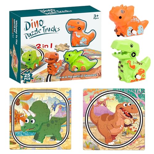 Maodom Auto-Track-Puzzle,Auto-Track-Puzzle-Spielzeug | Dinosaurier-Track-Autospielzeug - Kleinkind-Puzzlebahn-Spielset mit Fahrzeugen, Spielzeugfahrzeug-Puzzlespielzeug für Kinder ab 3 Jahren von Maodom