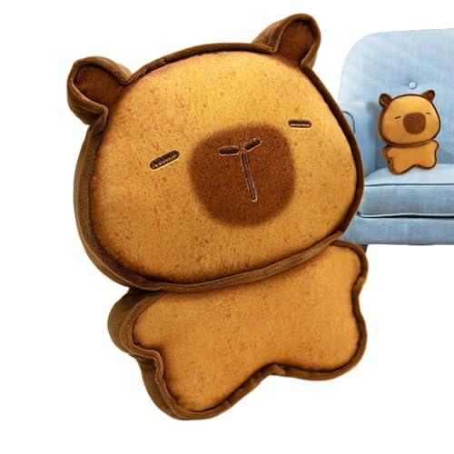 Maodom Capybara gefülltes Kissen, Capybara Plüsch -Wurfkissen | Cartoon Stoffed Doll Throw Pillow | Schönes Aussehen Plüsch Tierspielzeug für Kinderzimmer, Auto, Schlafzimmer, Couch, Wohnzimmer von Maodom