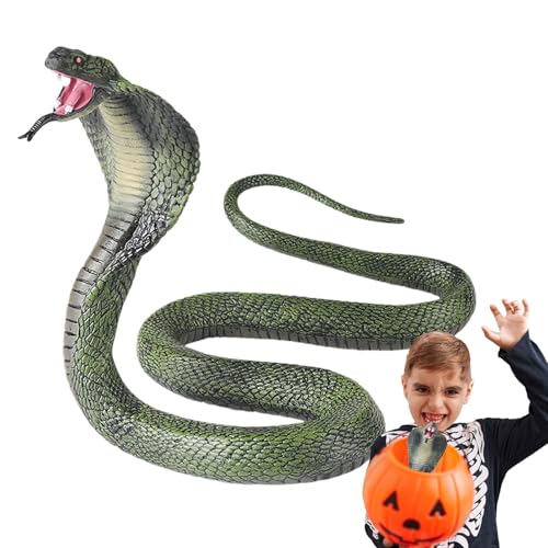 Maodom Cobra -Spielzeug, falsche Schlange,Tragbare solide falsche Schlange | Urkomische Streich -Witz -Zeug, Safari -Tierfigur, Halloween -Requisiten für Halloween und Aprilscherz Tag von Maodom