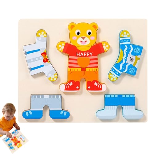 Maodom Dress Rätsel für Kinder, Holzkleid Rätsel,Cartoonholz -Puzzle -Set | Kleiderwechselspiele, Mädchen passende Spielset für Zuhause, Kindergarten, Vorschule von Maodom