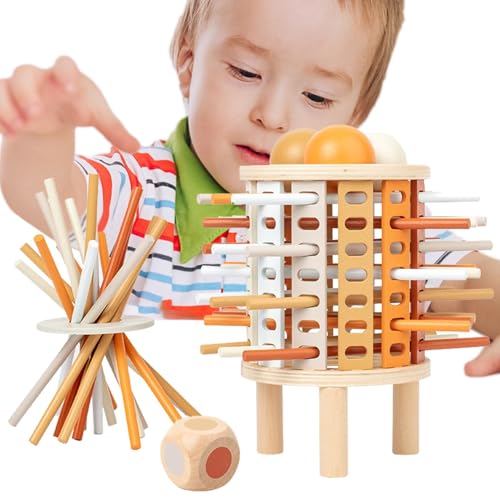 Maodom Fine Motor Skill Building Blocks, Sturzturmspielzeug, Natürliches sicheres Tower Toy, Family Puzzle Stacking -Spiel für Kinder Mädchen Alter 3+ Geburtstag Weihnachten Neujahr von Maodom