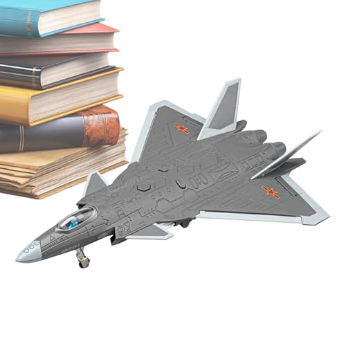 Maodom Flugzeugmodell,Flugzeugmodell | Modell im Maßstab 1:84 mit Licht und Ton,Spielzeugflugzeug, J-20-Modell mit Ständer, Tischdekoration für Tisch- und Bücherregaldekoration von Maodom