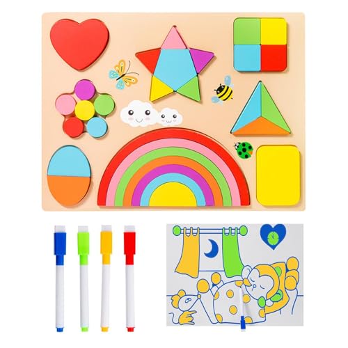 Maodom Formensortierer für Kleinkinder, passende Formpuzzles | Pädagogische -Holzpuzzles | Formanpassungsspielzeug zur Entwicklung der Feinmotorik für Kinder von Maodom