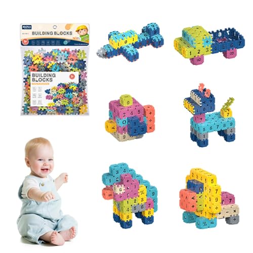 Maodom Kinder Bauen Puzzleteile, ineinandergreifende Bausteine ​​für Kinder,Lernbaustein-Set - 3–6 Jahre altes Puzzle-Montagespiel, pädagogisches Eltern-Kind-Spielzeug von Maodom