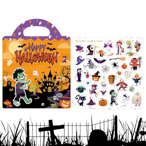 Maodom Kinder Stickerbuch, Halloween Wiederablösbare Stickerbücher Für Kinder, Aktivitatsspielzeug Reisen Alter 3-6 Jahre Madchen Baby Party Klassenfahrt Maodom Kinder Stickerbuch, Halloween Wiederablösbare Stickerbücher Für Kinder, Aktivitatsspielzeug Reisen Alter 3-6 Jahre Madchen Baby Party Klassenfahrt von Maodom