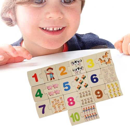 Maodom Lernpuzzles für Kinder, Puzzles für Vorschulkinder | Rechtschreibpädagogisches Spielzeug,Zahlen-Holzpuzzle, Wörter-Matching-Spiele, Vorschul-Lernspielzeug für und Mädchen im Alter von 4–6 von Maodom