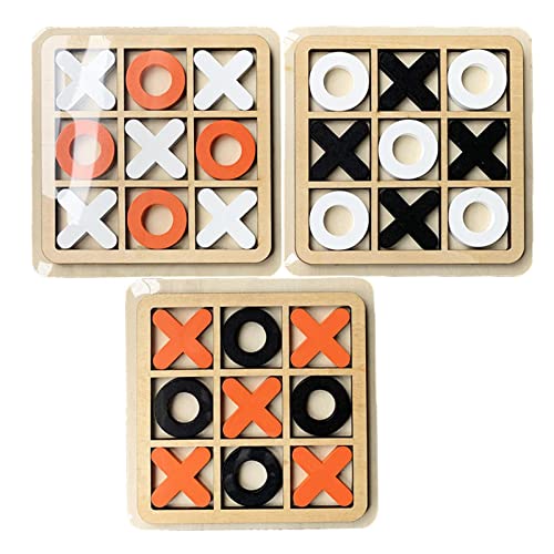 Maodom Tic-Tac-Toe Board Game,Tic-Tac-Toe Brettspiel Holz, Tic-Tac-Toe Spielset Holz Reisespiel Strategie Brettspiele Holztisch Brettspiel Familienspiel Für Kinder?Zufällige Farbe? von Maodom