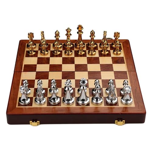 Maouira Klappbares Holz Schachspiel Zarte Handarbeit Schachspielbrett Set Schachbrett Für Kinder Und Erwachsene Reise Schachspiel Faltbares Schachbrett von Maouira