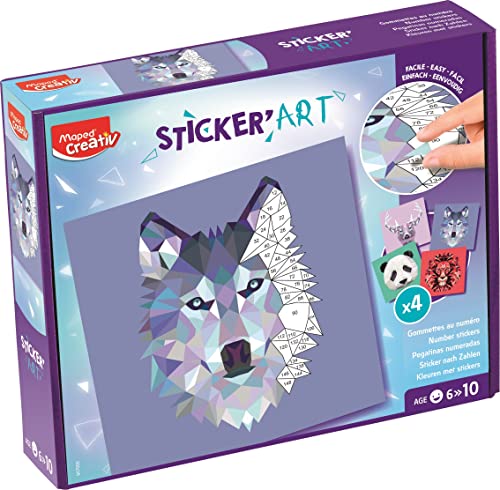 Maped Creativ Sticker'Art Aufkleber mit Zahlen, 400 Aufkleber zum Erstellen von Bildern von Tieren aus Origami – kreative Aktivität, Denken und Konzentration – ab 6 Jahren von Maped