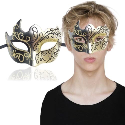 Venezianische Maske Damen und Herren Venezianische Masken Mottoparty Kostüm Maske Maskerade Maske Mit elastischem Seil Venezianischen Cosplay Fasching Verkleidung Maskenball faschingsdeko maske von Maple Plentiful