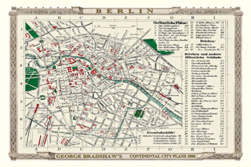 Puzzle Map of Berlin 1896 by Bradshaw - Puzzle 1000 Teile von Mapseeker